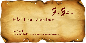 Füller Zsombor névjegykártya
