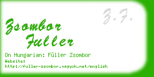 zsombor fuller business card